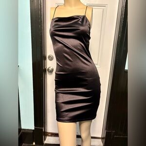 Black Satin Mini Dress